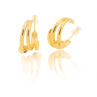 Σκουλαρίκια Jamsine Ασήμι σε Χρυσό χρώμα